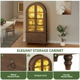 thumbnail image 3 of Uforic 73" Arched Pantry Cabinet with LED Light, Drawers, Shelves, Farmhouse Kitchen Storage, Brown, 3 of 9