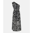 thumbnail image 5 of Black Animal One Shoulder Midi Dress, 5 of 5