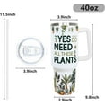 thumbnail image 5 of 40 oz Stainless Steel Tumbler with Handle and Straw - Plant Lover Gift for Gardeners, Gardening Enthusiasts, 5 of 6