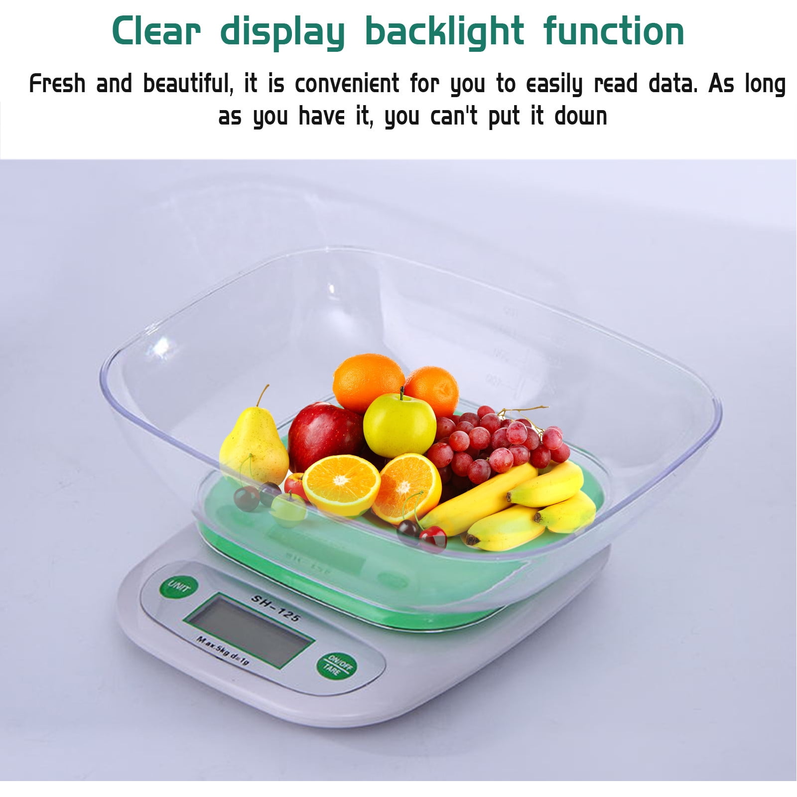 Hfyihgf Food Kitchen Bowl Scale Digital Ounces and Grams Kitchen Scale for Cooking Baking Meal Prep Dieting 11lb/5kg