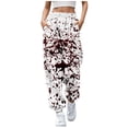 thumbnail image 2 of WILLBEST Pantalones Deportivos Casuales para Mujer, Cómodos, con Cordón y Estampado Floral, para Uso Diario Extra Grande, 2 of 4