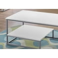 thumbnail image 2 of Contemporary Home Living 3-Piece White and Silver Metal Leg Contemporary Table Set 42.25", 2 of 4
