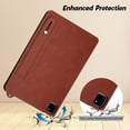 thumbnail image 6 of Slim Case for Apple iPad Pro 13 Inch M4 2024, PU Leather Lightweight Hand Strap Stand Feature Drop Protection Back Cover for iPad Pro 13" 2024, Brown, 6 of 7