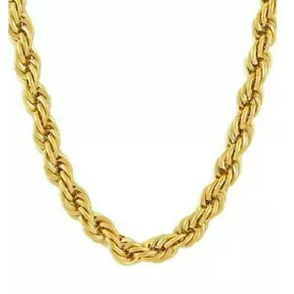 HOOUN 4/6/8mm Gold Stainless Steel Rope Chain Twisted chain Necklace For Men And Women-6mm 24''