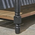 thumbnail image 4 of Larry Outdoor Rustic Acacia Wood Bench with Shelf, Gray and Black, 4 of 6