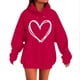 thumbnail image 2 of RKSTN Valentine's Day Hoodie for Women Oversized Valentines Heart Print Drawstring Hooded Sweatshirt Top Womens Casual Solid Plus Size Graphic Printed Loose Comfy Hood Fall Spring Clothes, 2 of 6