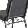 thumbnail image 6 of Emma + Oliver 18.5"W Church Chair, Dark Gray Fabric Book Rack/Silver Vein Frame, 6 of 11
