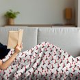 thumbnail image 3 of Rooster Soft Flannel Fleece Throw Blanket, Abstract Farm Animal with Different Patterns on Plain Background, Cozy Plush for Indoor and Outdoor Use, 50" x 70", Vermilion Black and White, by Ambesonne, 3 of 5