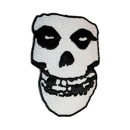 Misfits Men's Skull Embroidered Patch White