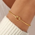 thumbnail image 2 of Turandoss Knot Cuff Bangle Bracelets for Women Trendy 18K Gold Plated Love Knot Bracelets for Women Dainty Thin Wire Open Bangle Bracelet Personalized Cuff Bracelet Christmas Jewelry Gifts, 2 of 8