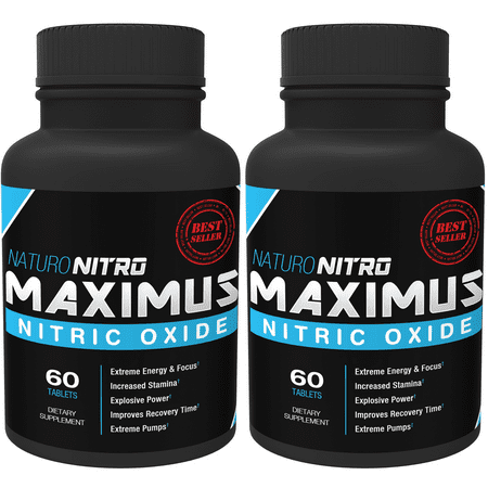 Naturo Sciences Naturo Nitro Maximus Nitric Oxide Booster, High Potency NO Booster 60 Ct, 2 Pack
