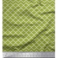 thumbnail image 1 of Soimoi Green Modal Satin Fabric Quaterfoil Damask Decor Fabric Printed Yard 42 Inch Wide, 1 of 3