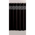 thumbnail image 3 of Gorgeous Home Linen 15-Piece Bathroom Set 2-Rugs/Mats, 1 -Fabric Shower Curtain, 12-Fabric Covered Rings Geometric Black, 3 of 5