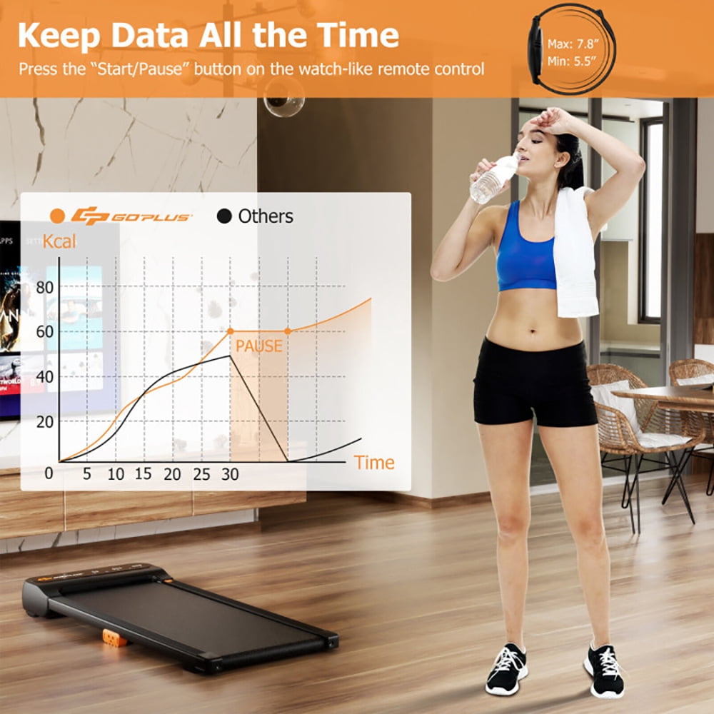 Resenkos Treadmill, Electric Treadmill, Walking Jogging Machine,Under Desk Walking Pad Treadmill for Home/Office with Watch-Like Remote Control