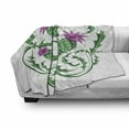 thumbnail image 3 of Thistle Soft Flannel Fleece Throw Blanket, Celtic Style Ornament of Thistle Branches and Flowers Motif on White Background, Cozy Plush for Indoor and Outdoor Use, 60" x 80", Multicolor, by Ambesonne, 3 of 6