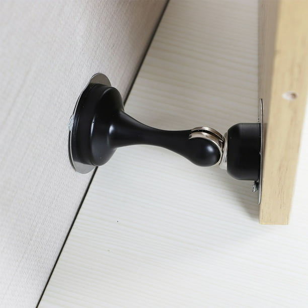 Uxcell 55 mm Protector de tope de puerta magnético suave sin ruido de acero inoxidable 1 pieza negro