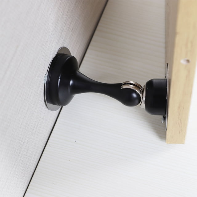 Uxcell 55 mm Protector de tope de puerta magnético suave sin ruido de acero inoxidable 1 pieza negro