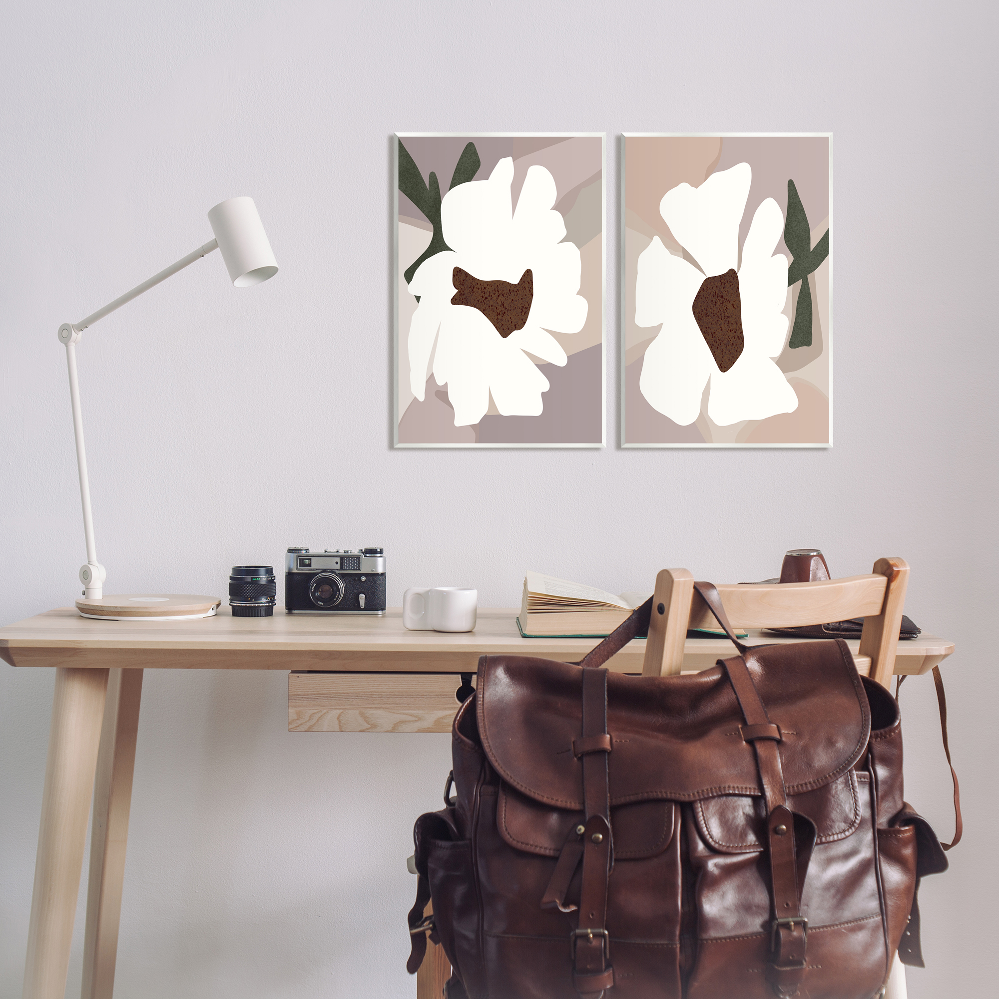 Stupell Industries Abstract White Daisies Botanical & Floral Painting Unframed Art Print Wall Art, 13 x 19