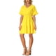 thumbnail image 2 of Vestido de verano bohemio de mujer con escote en V, cintura fruncida, dobladillo con volantes y capas de INSPIRE CHIC, amarillo, XS, 2 of 5