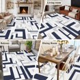 thumbnail image 6 of Navy Gray Geometric Stripes Washable Living Room Rugs 6'x9', Modern Abstract Lines Maze Low Pile Throw Large Area Rug Non-Slip Sturdy Edge Binding Carpet for Dining Room Kitchen Office, 6 of 9