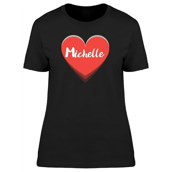Michelle On Red Heart T-Shirt Women -Image by Shutterstock, Female Large