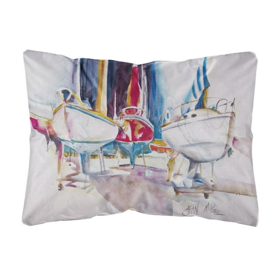 Carolines Treasures JMK1039PW1216 Sailboats in Dry Dock Canvas Fabric Decorative Pillow  12H x16W multicolor
