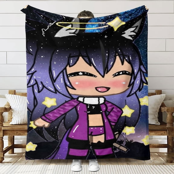 gacha life Anti Pilling Flannel Blanket Gifts for Fans Lover Girls Boys Women Present Hoodie Him Bed 60"x80"
