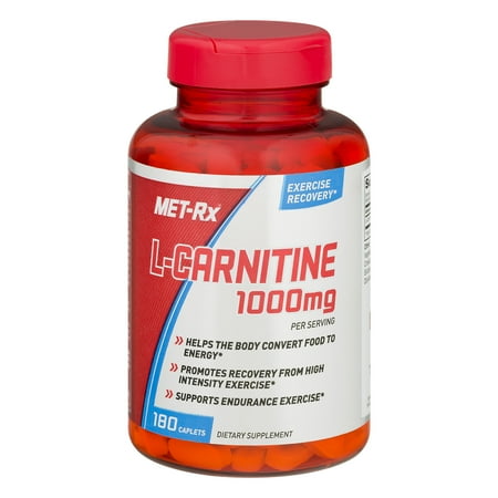 MET-Rx L-Carnitine 1000 MG Caplets, 180 Ct (Best Pre Workout Fat Burner)