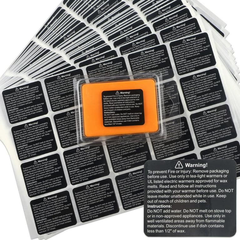MILIVIXAY 600 Pieces Wax Melt Warning Labels Candle Macao