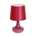 thumbnail image 3 of Simple Designs Mosaic Glass Table Lamp with Fabric Shade, Red, 3 of 5