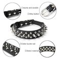 thumbnail image 2 of Spiked Studded Rivet Leather Dog Collar for Cats Puppy Small Medium Pets,Black,XS 30*2.5CM, 2 of 9