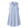 thumbnail image 6 of Sentmoon Prom Dress Fitted Dress Summer 2026 Striped Print Sleeveless Lapel Regular Fit Party Dresses for Women for Night Out and Club S-XXL, 6 of 10