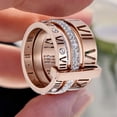 thumbnail image 3 of Noticias de moda apilables Anillos de joyería con incrustaciones de circonio de acero inoxidable anillo de números romanos Mujeres, 3 of 4