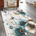 thumbnail image 2 of 2.7'x5' Area Rugs, Teal Tulip Butterfly Indoor Outdoor Area Rug for Living Room Bedroom, Beige Turquoise Floral Grey Wooden Washable Bathroom Rugs Kitchen Floor Carpet Mats Home Decor Aesthetic, 2 of 8