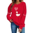 thumbnail image 5 of Guluxicc Womens Long Sleeve Sweatshirts Casual Cute Valentine's Day Graphic Print Pullover Tops, Red, L, 5 of 5