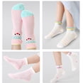 thumbnail image 6 of 5 Pack Kids Cotton Socks Breathable Mesh Thin Crew Socks for Boys Girls Toddler Spring Summer Soft Comfort Moisture Wicking, S(1-3 years), Combination C, 6 of 8