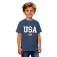 thumbnail image 3 of WhouRiu Big Boys T Shirt 4th of July Letter Print Short Sleeve Tee Summer Breathable Athletic Tshirt Blue, 3 of 3