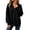 A-Black, variant on Lapel V-Neck Sweatshirt for Women Oversized Waffle Knit Long Sleeve Pullover with Pockets Loose Casual Fall Top