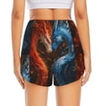 thumbnail image 2 of Lsque Red And Blue Fire Dragon F Printed Women's Running Shorts with Liner Pockets,Elastic Quick Dry Workout Athletic Gym Yoga Shorts,Womens High Waist Shorts-Large, 2 of 9