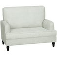 thumbnail image 1 of HOMCOM Modern Accent Chair, Upholstered Armchair with Turned Legs, Cream, 1 of 10