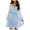 Light Blue, variant on Dresses for Women 2025 Casual Maxi Dresses Fashion Leisure Comfortable Elastic Waist Solid V-Neck Long Sleeves Dress Orange