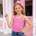thumbnail image 2 of Wxirdiow Toddler Girl Sleeveless Shirt Girls Undershirts Kids Camisole Cami with Adjustable Straps Athletic Ribbed Knit Tank Tops for Dance Yoga Hot Pink Size,4-5 Years, 2 of 7