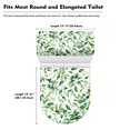 thumbnail image 6 of HELLHERO Bathroom Set Green Leaves Stretch Non-Slip 2 Piece Set with Elastic Edge Toilet Seat Cover Replacement Toilet Lid Covers Set Stretch Fit, 6 of 6