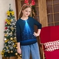thumbnail image 6 of YUNAFFT Girls Christmas Print Casual 3/4 Sleeve Round-Neck Blouses & Shirts Cotton-Like Comfort Fit Elastic 4-14Y, 6 of 7