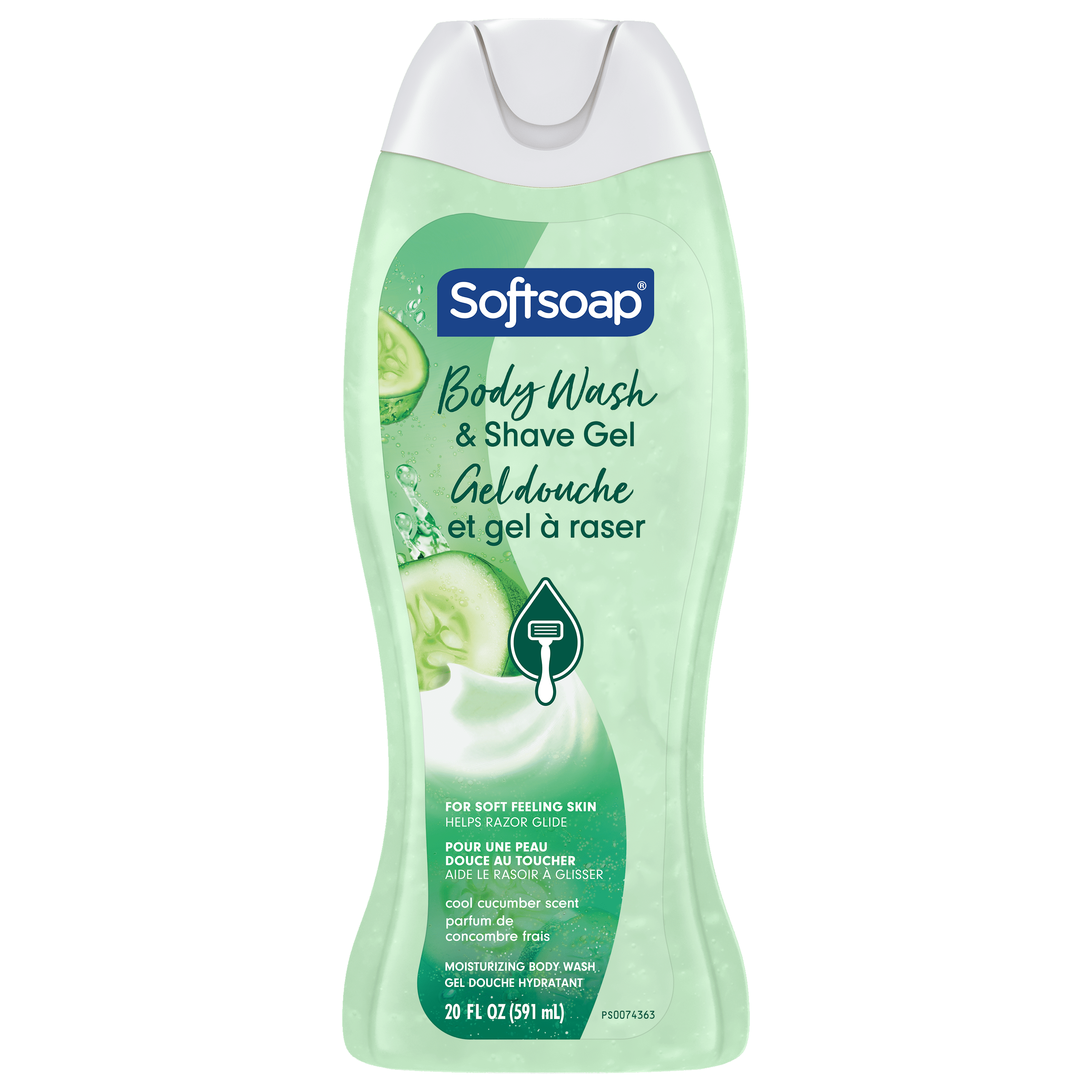 Softsoap Gel Hydratant et de Rasage pour le Corps, Parfum de Concombre Frais, 591 ml