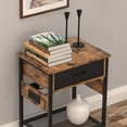 thumbnail image 3 of Set of 2 Nightstands with Drawer, Open Shelf, and Socket - Modern Bedroom Furniture for Bedside Storage-Brown, 3 of 6