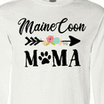 thumbnail image 4 of Inktastic Maine Coon Mama with Flowers and Arrow Long Sleeve T-Shirt, 4 of 5