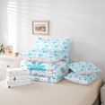 thumbnail image 6 of Homewish Merry Christmas Bedding Comforter Set 7-Piece for Female Men Teens,Blue White Snowflakes King Bedding Sets,Xmas Festival Ultra Soft Bed Sheets,Super Cozy Room Decor,Reversible, 6 of 8