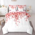 thumbnail image 1 of Erosebridal Chic Leaf Bedding Twin Comforter Set, Tropical Botanical Down Comforter, Eucalyptus Decor, Reversible 7 Pieces, 1 of 1