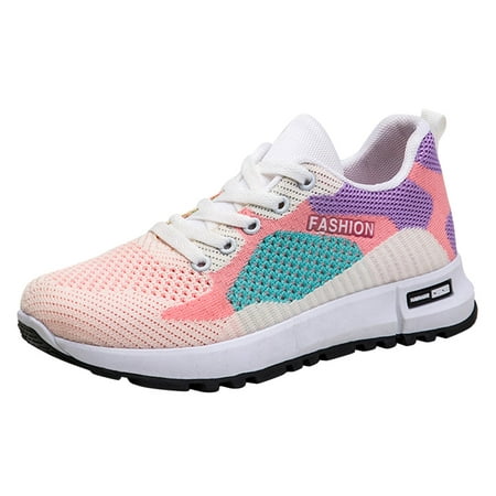 

PMUYBHF Slip On Sneakers Women Open Back Leisure Women S Lace Up Travel Soft Sole Comfortable Shoes Outdoor Mesh Shoes Runing Fashion Sports Breathable Sneakers